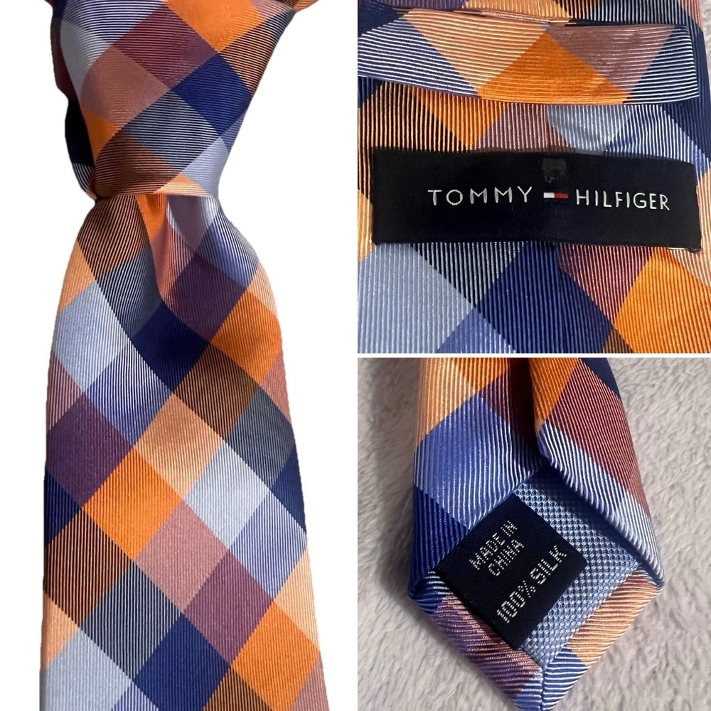 Tommy Hilfiger Men's 100% Silk Tie ~ Multicolor ~ Plaids & Checks Designer! (t2)